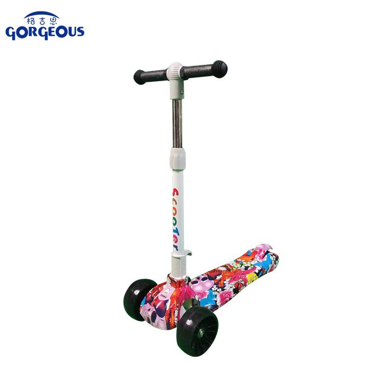 High Quality Cute Kids Scooter 3 Three Wheels Foldable Toys Kick Scooters With Led Light Up