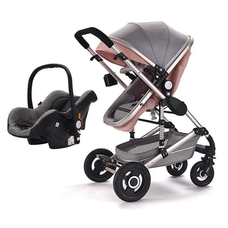 china baby stroller factory hot mom stroller 2019/Aluminum Alloy Leather fabric 3-in-1 babystroller /baby stroller 2019